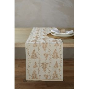 Winter fern runner natural with gold